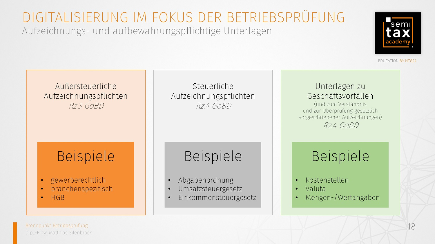 Digitalisierung der Betriebsprüfung